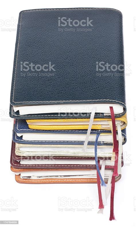 Pile Of Old Diaries Isolated Stock Photo Download Image Now