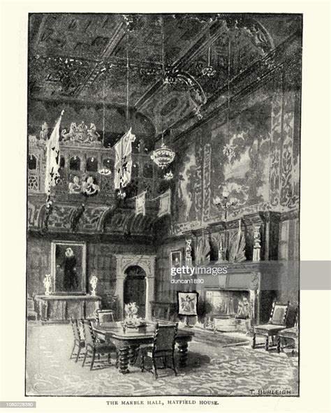 Marble Hall Of Hatfield House 19th Century High Res Vector Graphic
