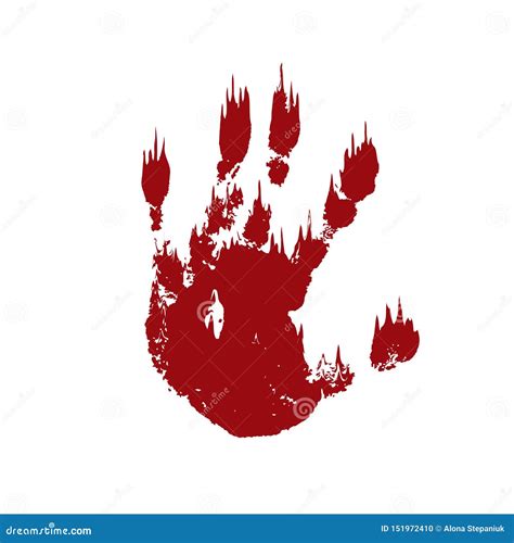 Bloody Handprint Horror Dirty Scary Blood Vector Image Images