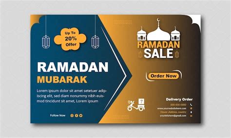 Ramadan Mubarak E Design De Banner De Mídia Social Eidalfitr Banner