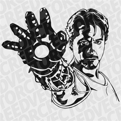 Tony Stark Svg Iron Man Svg Avengers Marvel Svg Stencil Etsy