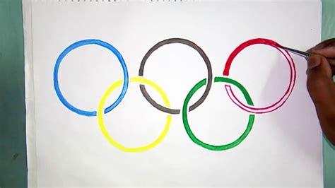 How To Draw The Olympic Rings Youtube