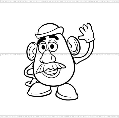 Mr Potato Head Full Body Waving Toy Story Detailed Silhouette Etsy
