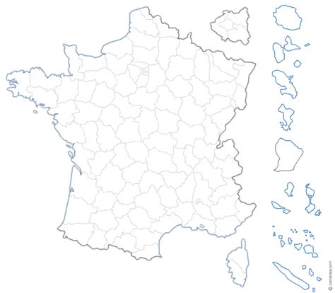 Carte De France Vierge Département Carte Communes De France Vectoriel