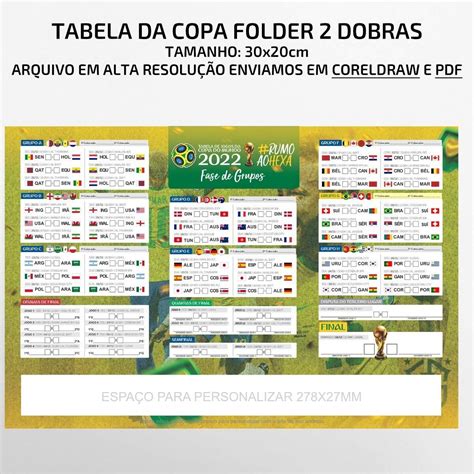 Tabela Copa Do Mundo Qatar 2022 Arquivo Em Pdf E Coreldraw