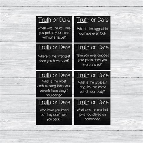 Truth Or Dare Cards Printable Printable Word Searches