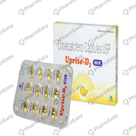 Buy Uprise D3 60000 Iu Softgel Capsule 12 Online At Flat 15 Off