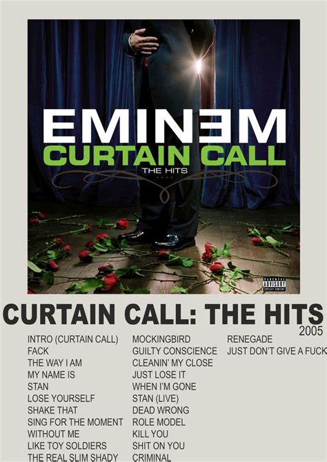Eminem Curtain Call The Hits Music Album Cover Eminem Poster Eminem