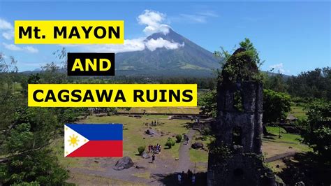 Cagsawa Ruins Mt Mayon Jeepneys And Tricycles Albay Philippines