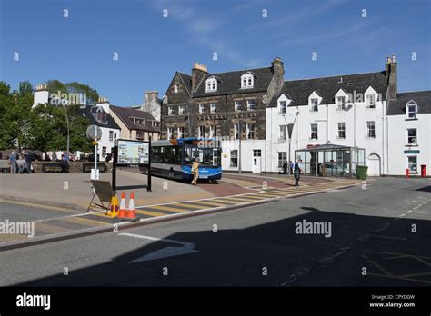 Bus In Portree Square Isle Of Skye Scotland June 2012 Stock Photo Alamy