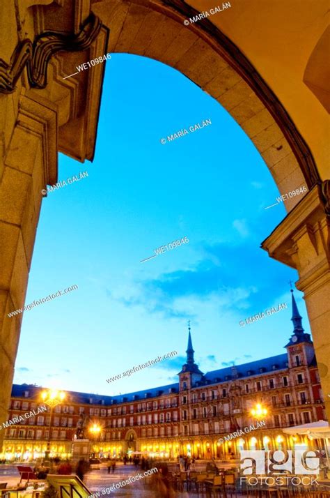 Plaza Mayor Night View Madrid Spain Stock Photo Picture And