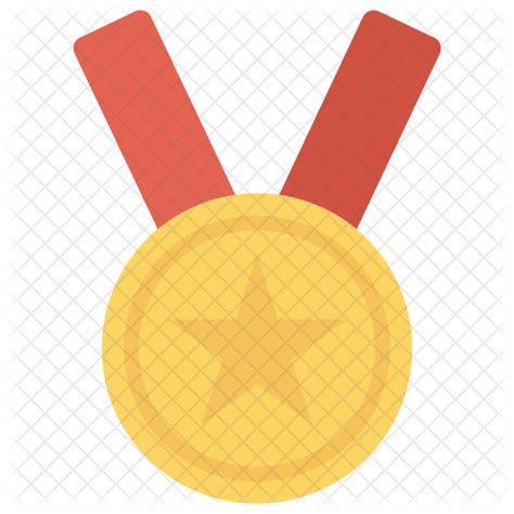 Gold Medal Icon Download In Flat Style