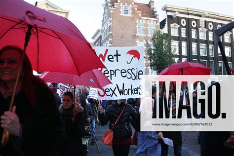 Sex Workers And Supporters Take Part During March Protest Against The New Dutch Sex Work Law In