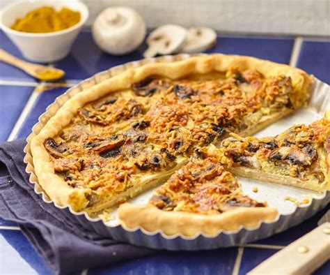 Quiche au poulet curry et champignons