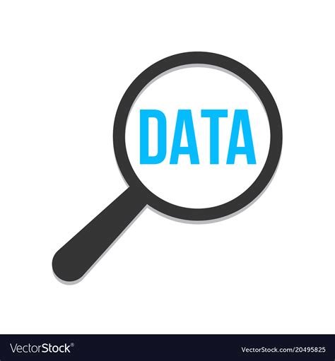 Data Word Magnifying Glass Royalty Free Vector Image
