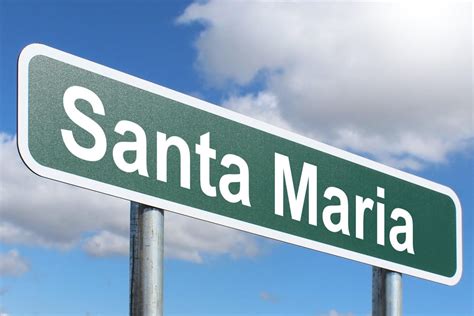 Santa Maria Free Of Charge Creative Commons Green Highway Sign Image