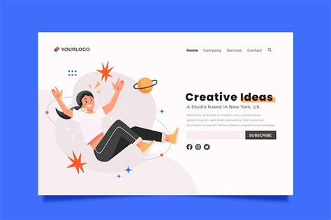Free Vector Creative Solutions Landing Page Template
