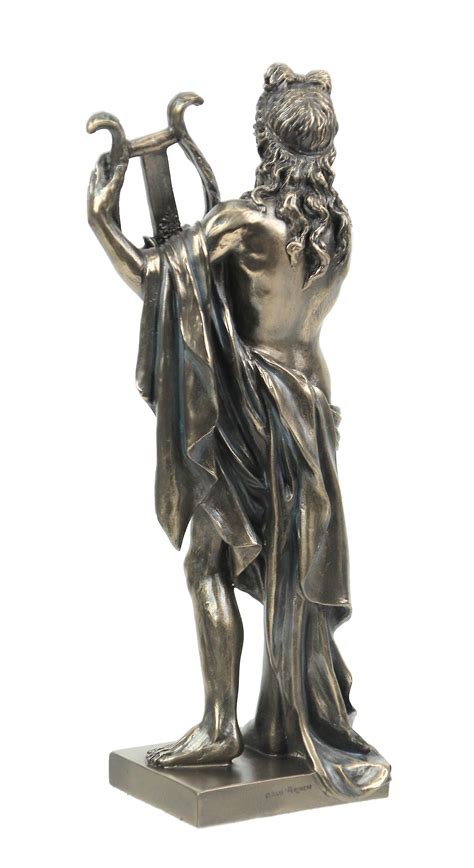 Classic Ancient Greek God Apollo Holding His Lyre Bronze Finished