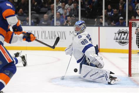Vasilevskiy made the initial save. Vasilevskiy and Greiss put on a show as Lightning beat Islanders 1-0 in shootout