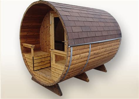 Barrel Sauna Terrace Log Fired Heater For 4 6 People Thermally