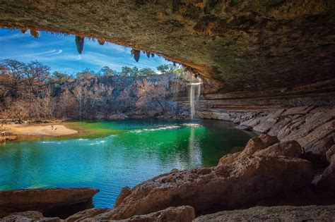 Nature Landscape Cave Waterfall Lake Wallpapers Hd Desktop And