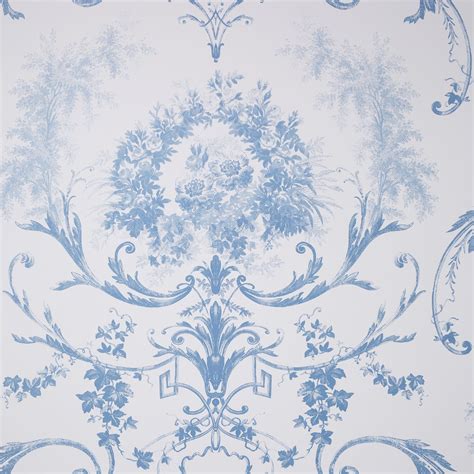 Featuring Toile Patterns With Classic Floral Detailing In Blue On A