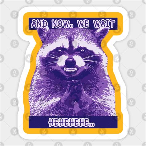 Evil Raccoon Plotting Something Raccoon Sticker Teepublic