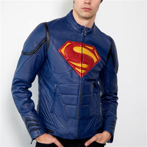 Superman Armor Leather Jacket Blue Xs Luca Designs Touch Of Modern