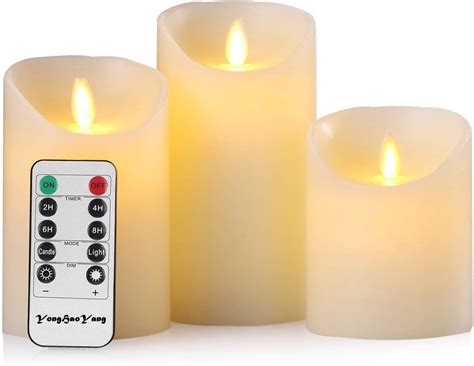 Led Candlesflameless Candles 4 5 6 Real Wax Battery Candle Pillars