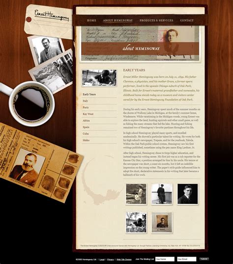 The Ernest Hemingway Collection In 2008 Web Design Museum