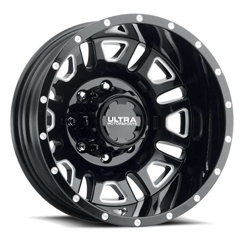 Ultra Hunter 003 Dually Rear Wheels Rims 16x6 6x180 Black W Milled
