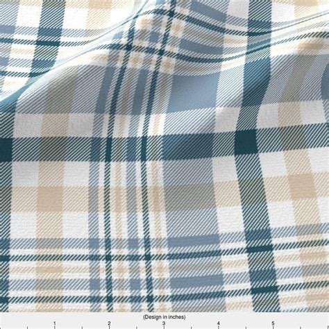 Pastel Plaid Fabric Chilly Afternoon By Anya D Pastel Blue Etsy