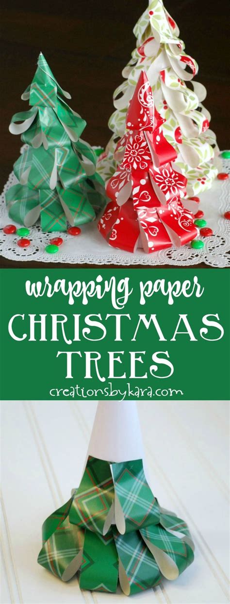Wrapping Paper Christmas Trees These Simple Trees Can Be Made In