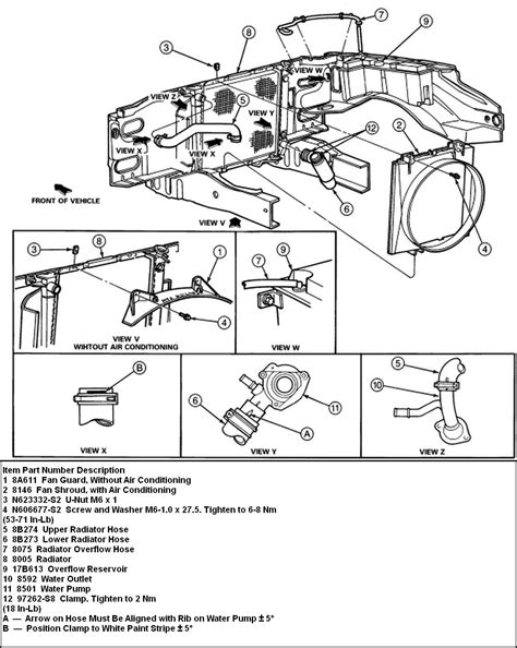 Electrical schematic diagram of fuse box panel on a 1999 ford explorer. How to remove lower radiator hose on 1994 Ford Ranger XLT 4 cyl. I cant seem to get to it from ...