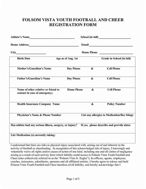 Softball Registration Form Template New Best S Of Youth Sports Sign Up