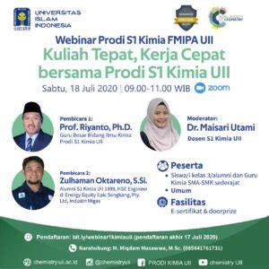 Webinar Prodi S Kimia FMIPA UII Kuliah Cepat Kerja Cepat Bersama Program Studi Kimia