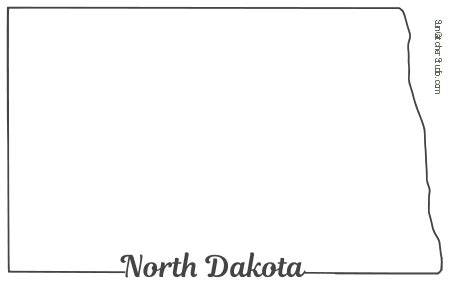 North Dakota - Map Outline, Printable State, Shape, Stencil, Pattern | North dakota, Dakota ...