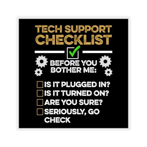 Tech Support Checklist Sticker Funny Computer Repair Sticker Etsy Canada