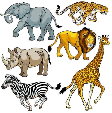 Vector Set Of Wild Animals Design Graphic 05 Africa Animals Animals