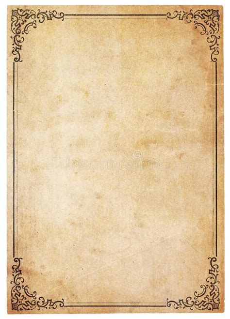 An Old Paper With Ornate Border On White Background Stock Photo ©p987