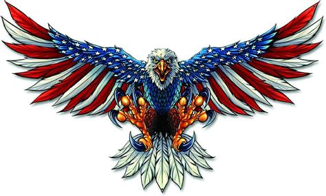 Amazon Com American Bald Eagle Flag Decal Sticker Bubble Free Vinyl Made In USA Truck Bike