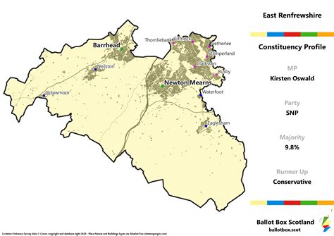 Surrounding cities of east renfrewshire shown on map, and the distance between east renfrewshire to other cities and states listed below the map. East Renfrewshire Constituency Map - Ballot Box Scotland