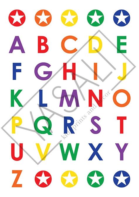 Items Similar To A4 Alphabet Print Rainbow On Etsy