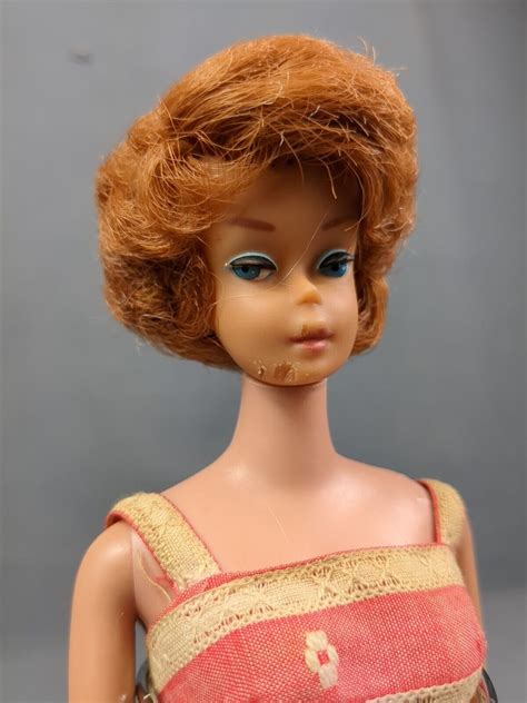 Vintage Titian Red Bubble Cut Barbie Wearing Busy Morning 956 Dress 1960 S Ebay