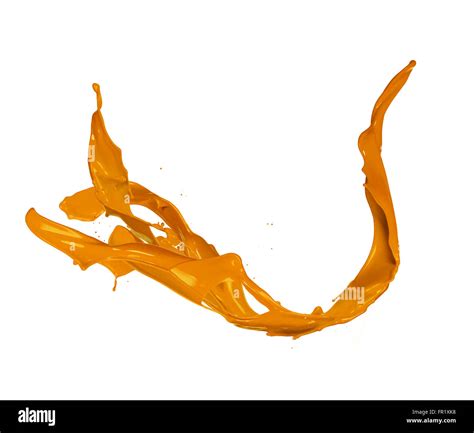 Orange Paint Splash Isolated On White Background Stock Photo Alamy
