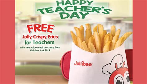 Jollibee Free Jolly Crispy Fries Teachers Day Promo Cdo Promos
