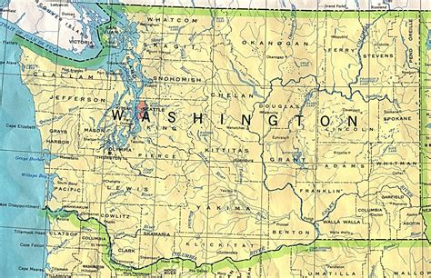 Detailed Map Of Washington State Washington State