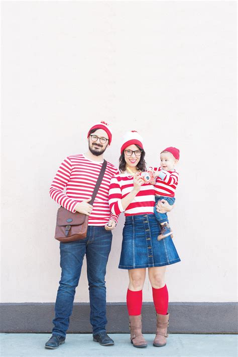 A where's waldo costume is so fun for a group or family halloween! Picture Of DIY Wheres Waldo family costume