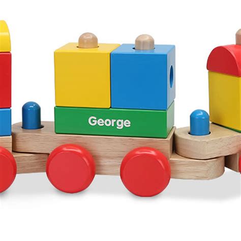The Personalized Wooden Stacking Train Hammacher Schlemmer