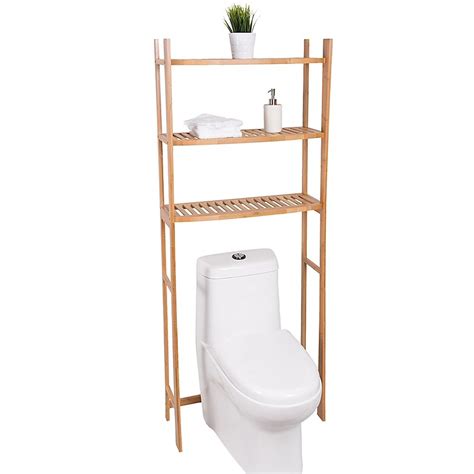 Best Living 3 Shelf Bamboo Over The Toilet Space Saver Toilet Storage